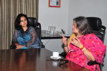 Smt. Mamta Sharma, Hon’ble Chairperson, NCW attended a discussion on issues of women empowerment taking the cause forward from an initiative by the Prabha Khaitan Foundation at Jaipur